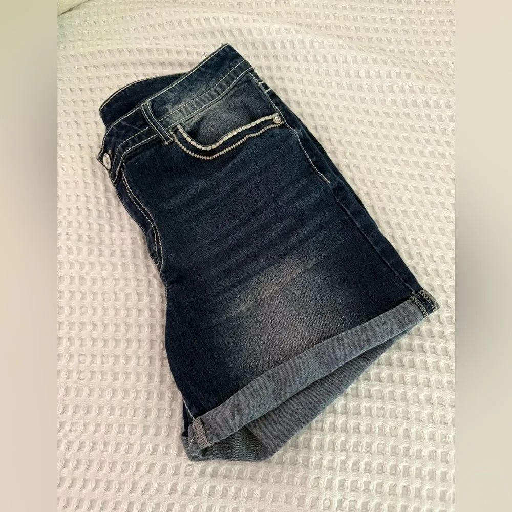 Faded Glory Bling Boho Blue Denim Shorts